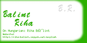 balint riha business card